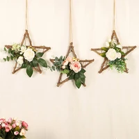 hanging wreath simulation rose eucalyptus leaf wreath door hanging craft party decorations easter wedding wreaths