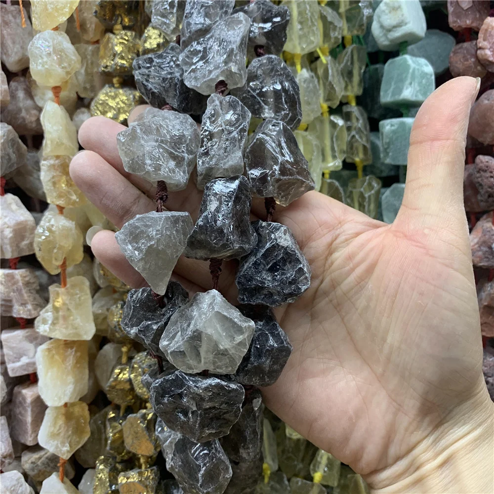 

Round Loose Faceted Flat DIY Necklace Accessories Quartz Nugget Point Crystal Gemstone Beads Freeform Pendant Natural Stone