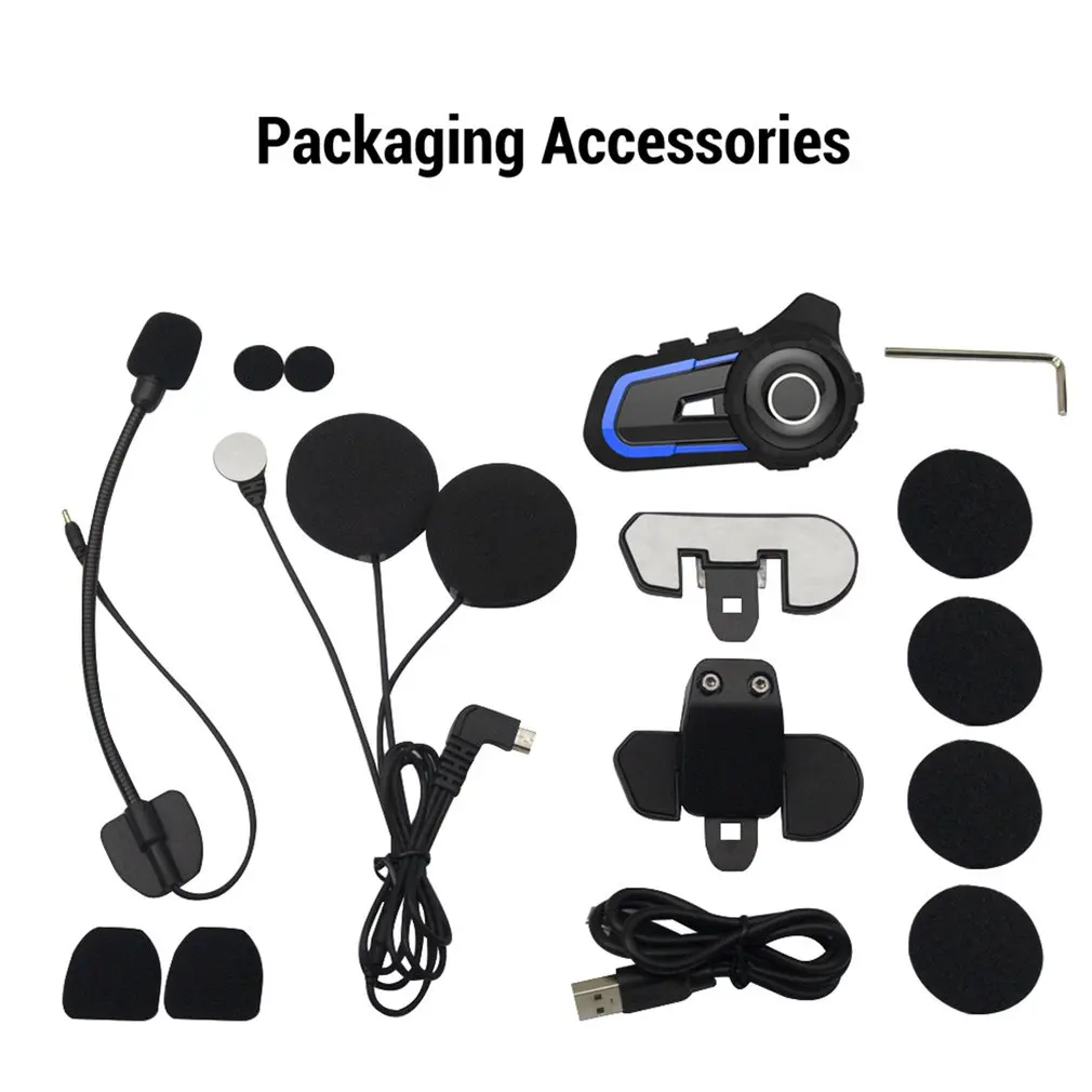 

Universal Motorcycle Helmet Intercom Motorbike Wireless Bluetooth-compatible Headset Waterproof S2 Interphone with FM Radio