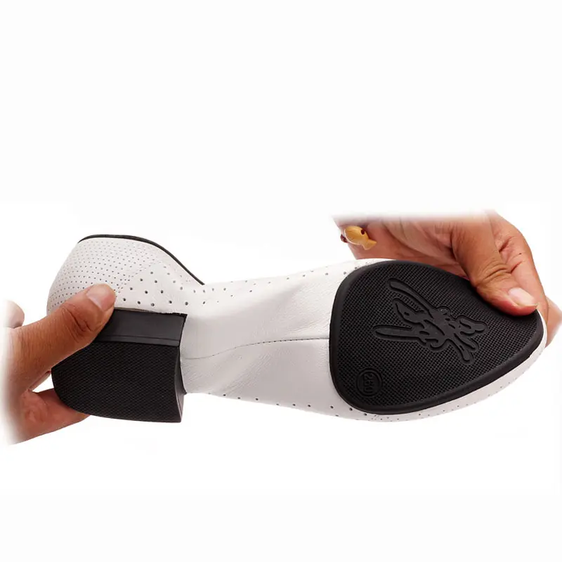 White Mens Ballroom Dance Shoes 3cm Heel Latin Dance Shoes for Men Genuine Leather Modern Soft Sole Jazz Salsa Dancing Shoe Male