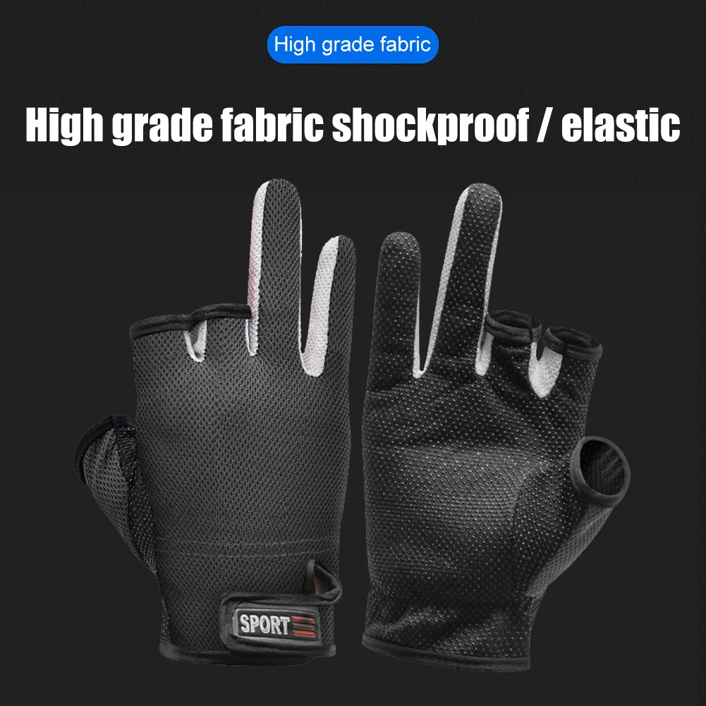 

Outdoor Fishing Gloves Men Anti-slip 3 Cut Finger Sports Sunscreen Gloves Compression Resistance Outdoor Fishing