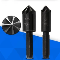 2 pcs carbon steel seven blade chamfering knife punching drill bit woodworking hole drilling positioning wood chamfering knife