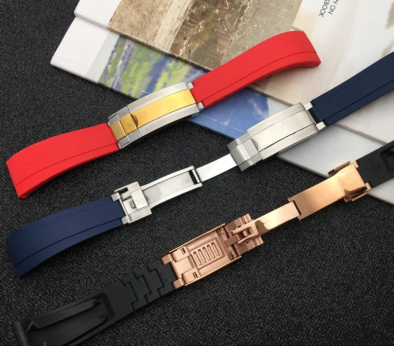 Мягкий резиновый силиконовый ремешок 20 мм 21 для часов Ремешок наручных Daytona Submariner