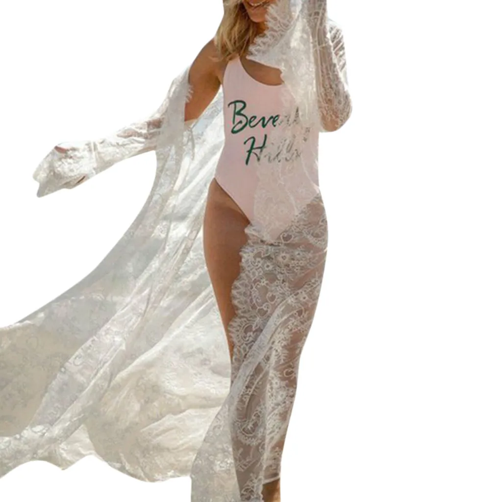 Женское пляжное платье одежда для плавания кружевное шифоновое вязаное бикини