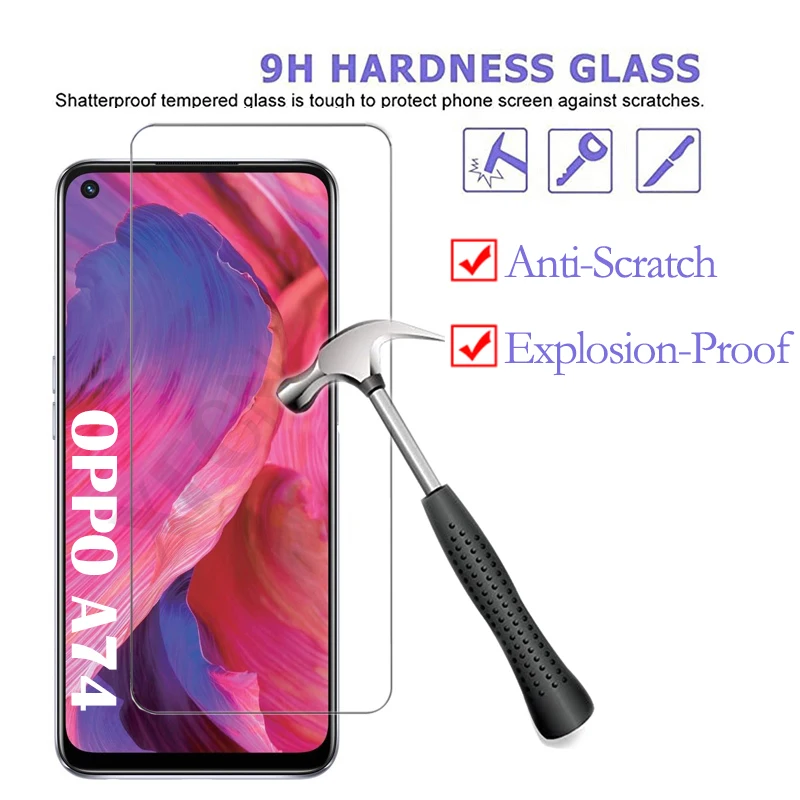 

9H Front Screen Protector Film For Oppo A74 Phone Premium Tempered Glass For Oppo a74 oppoA74 oppa74 Protective Cristal HD Films