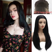134 lace front synthetic wigs hair straight long 24inch black hot wigs heat resistant lace front wig