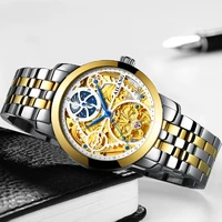 ailang 2022 new men luxury gold hollow mechanical wristwatches automatic waterproof watches stainless steel luminous watch 6812a