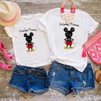 disney tees women t shirt minnie mouse print t shirt casual white short sleeve baby girls tops summer brand family matching sets