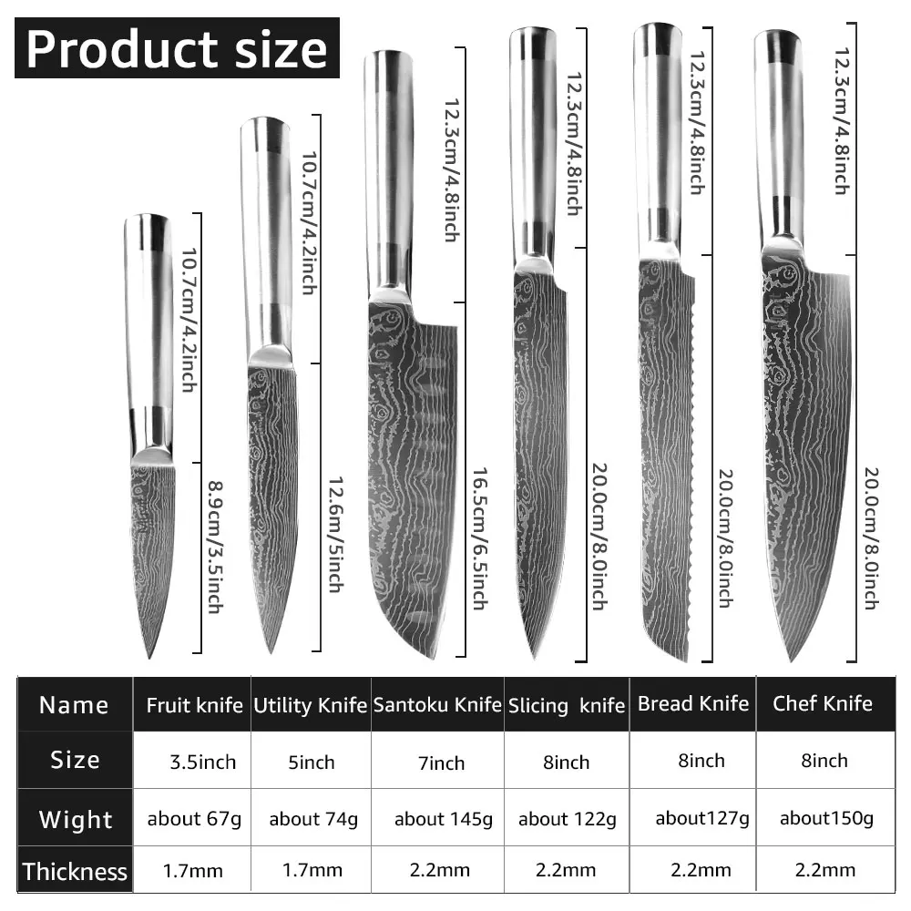 Кухонные ножи шеф повара 7CR17 440C японские резаки из высокоуглеродистой