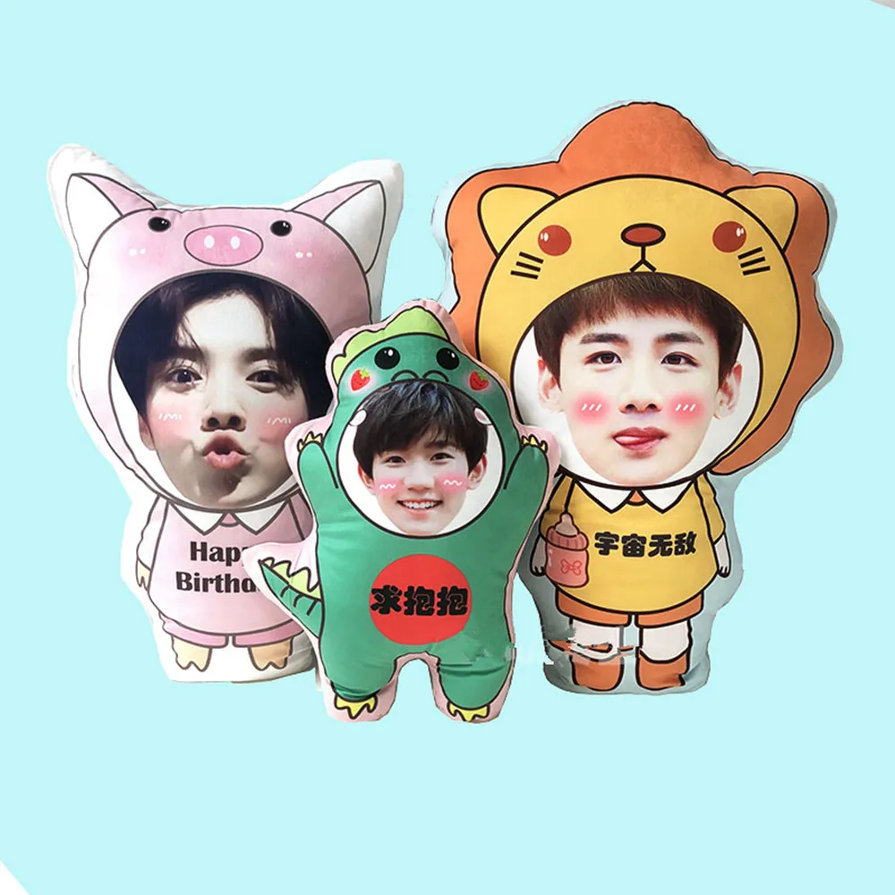 Индивидуальные двухсторонняя печать kpop idol человека в форме черепа подушка кукла