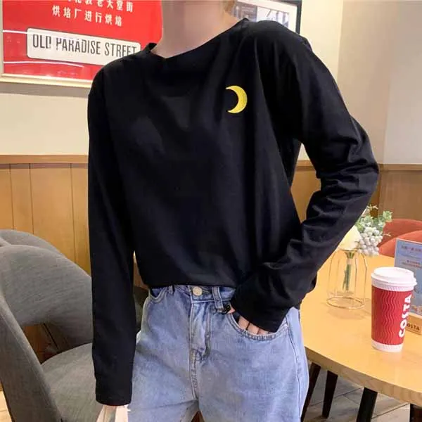 MaY 3351 hei Harajuku Vintage t shirt Ulzzang Girlfriends kawaii rainbow stripe t-Shirts autumn Women Casual Loose long Sleeve pink Top Femme - Цвет: MaY 3351 hei