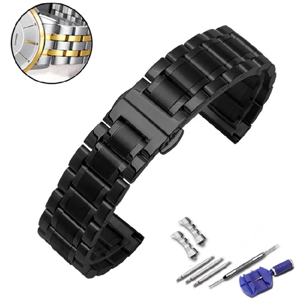Ремешок из нержавеющей стали для часов металлический звеньевой браслет наручных