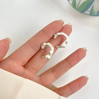 s925 needle modern jewelry hoop earrings pretty design hot selling korean temperament white earrings for girl party gifts