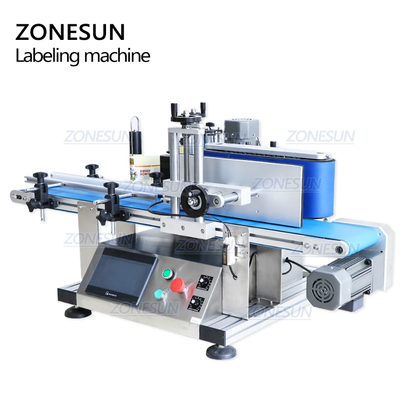 ZONESUN полностью автоматическая настольная машина для нанесения этикеток на