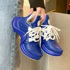 2021 Модные женские кроссовки, дышащая сетчатая обувь, женские кроссовки на шнуровке, Женская Вулканизированная обувь на платформе