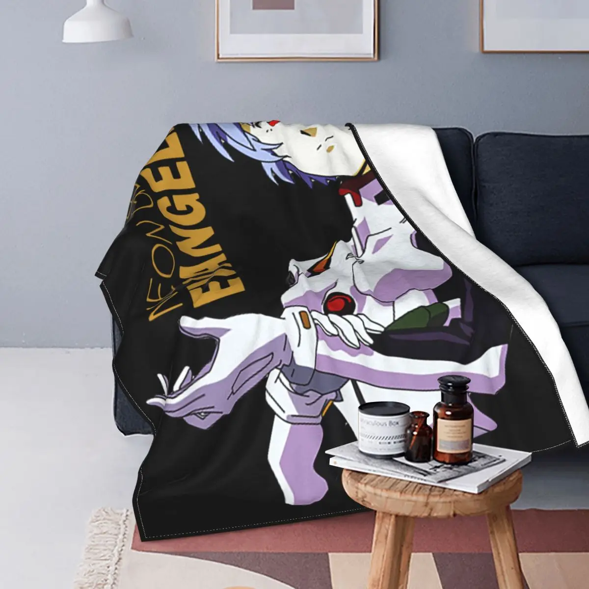 

Rei Ayanami Anime Eva Japan Manga Blanket Flannel Spring Autumn Portable Warm Throw Blanket for Sofa Bedroom Bedding Throws