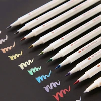 10colorsbag metallic marker pen scrapbooking crafts cards making brush round head art pens drawing stationery office supplies
