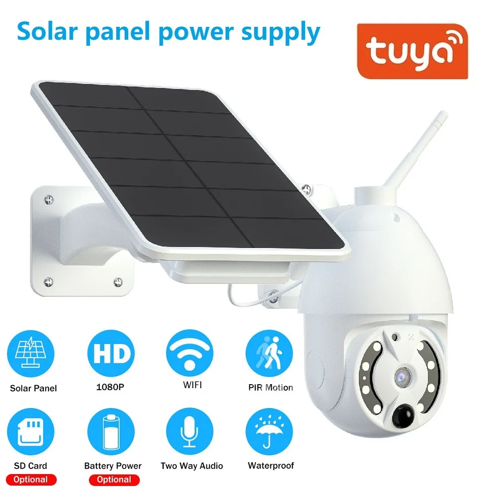 

Tuya Solar Battery Camera WiFi Outside Solar Panel Security Camera Wireless Surveillance 1080P PIR Motion Detection Night Vision