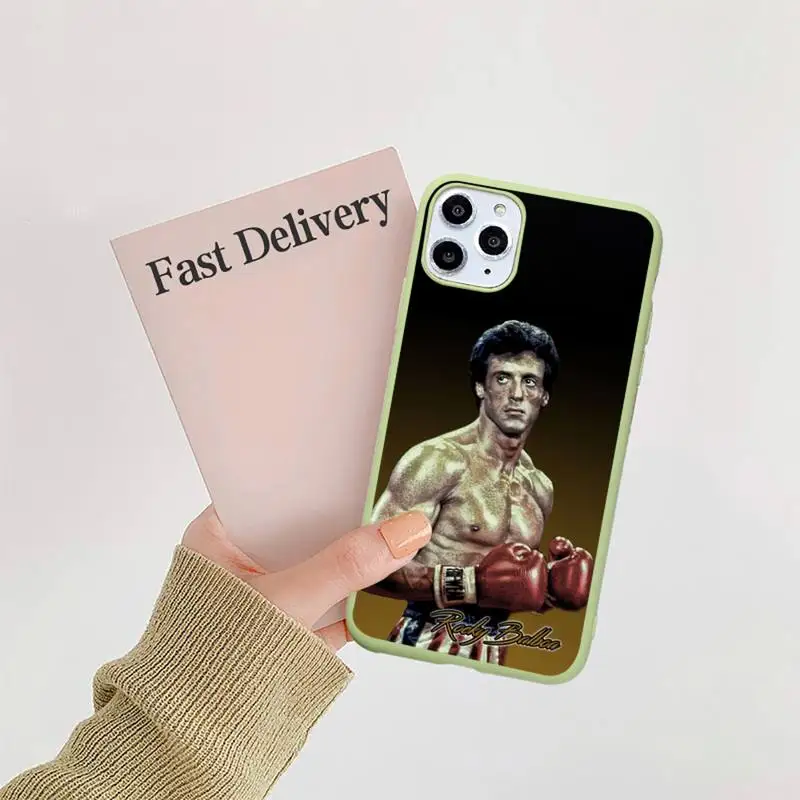

Rocky Balboa sports cool man Phone Case Candy Color for iPhone 11 12 mini pro XS MAX 8 7 6 6S Plus X 5S SE 2020 XR cover funda
