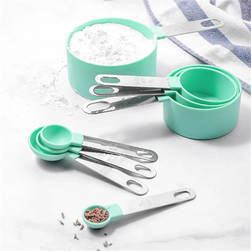 

4/8/10pcs Multi Purpose Spoons Cup Measuring Tools PP Baking Accessories Stainless Steel Plastic Handle Kitchen Gadgets