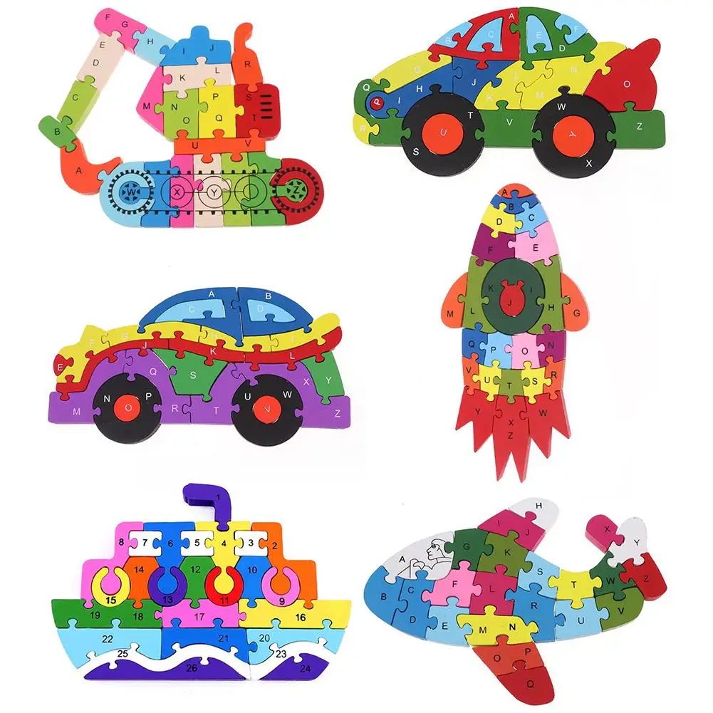 

Деревянный транспортный пазл-конструктор для детей дошкольного возраста, Обучающие игрушки, подарки