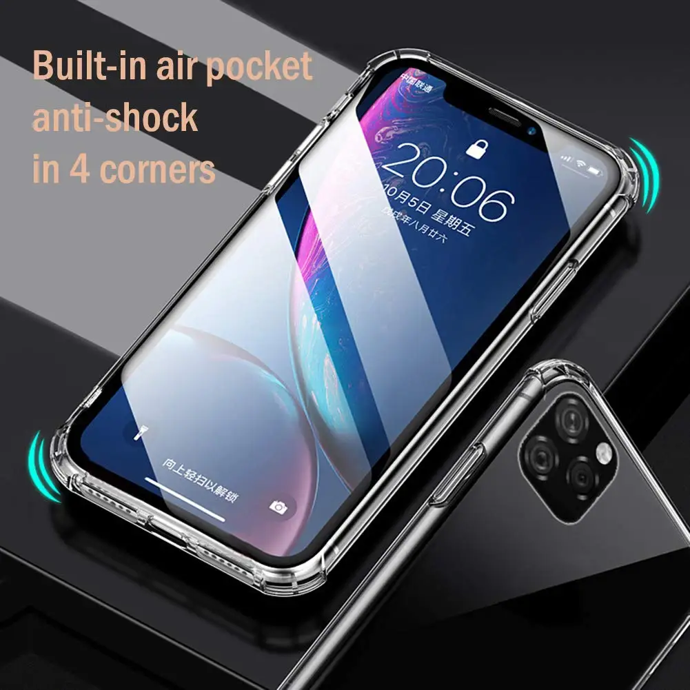 for iPhone 11 pro Max X XS Case Shock-resistant Transparent Cover For 11PRO MAX XR Back Camera Protector Film glass |