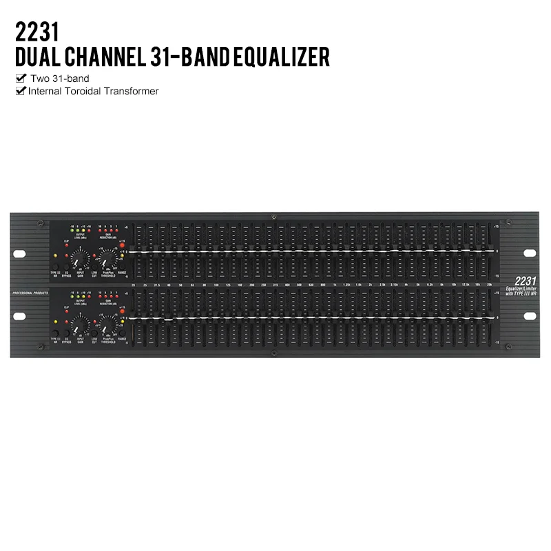 Двухканальный 31-полосный DJ-оборудование DBX 2231 графический эквалайзер