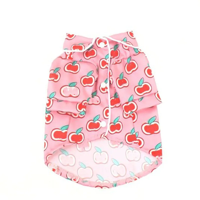 

Cute Dog Clothes Summer For Girls Pink Apple Print Shirt For ChihuahuaPuppy Cat Cloths B1304