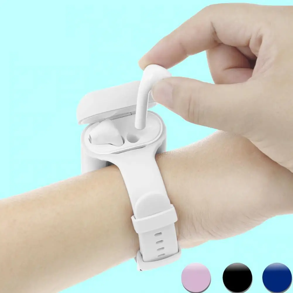 Новый портативный защитный чехол для AirPods силиконовый на запястье совместимые