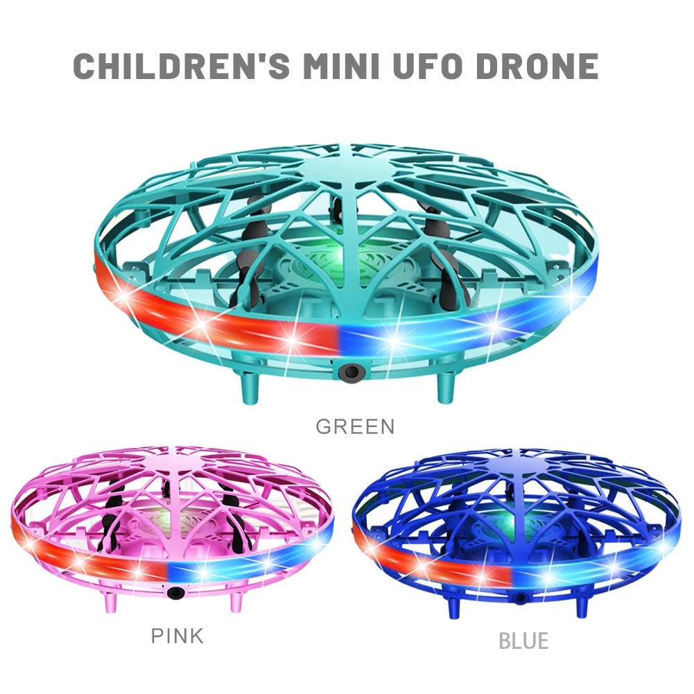 

Hand Induction Mini UFO Drone for Kids Helicopter Hand Control LED Lights Mini Flying Toys Aircraft USB Rechargebale for Adults