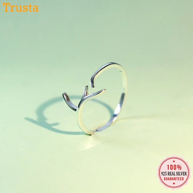 Trusta,,, 925, цельное Настоящее Стерлинговое Серебро, модные женские кольца с 2 сердечками, размер 5, 6, 7, прекрасный подарок для девочек-подростков, DS1071