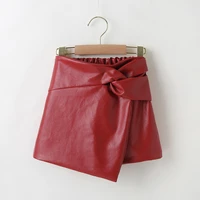girls spring and summer fashion short skirts childrens clothing girls red leather skirt skirts suitable for 3 7 years old