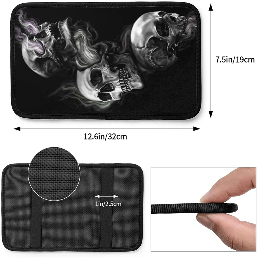 Чехол центральной консоли для автомобиля с изображением злого черепа черного