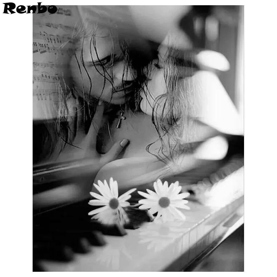 5d абстрактная алмазная живопись для влюбленных пианино полноразмерная/круглая