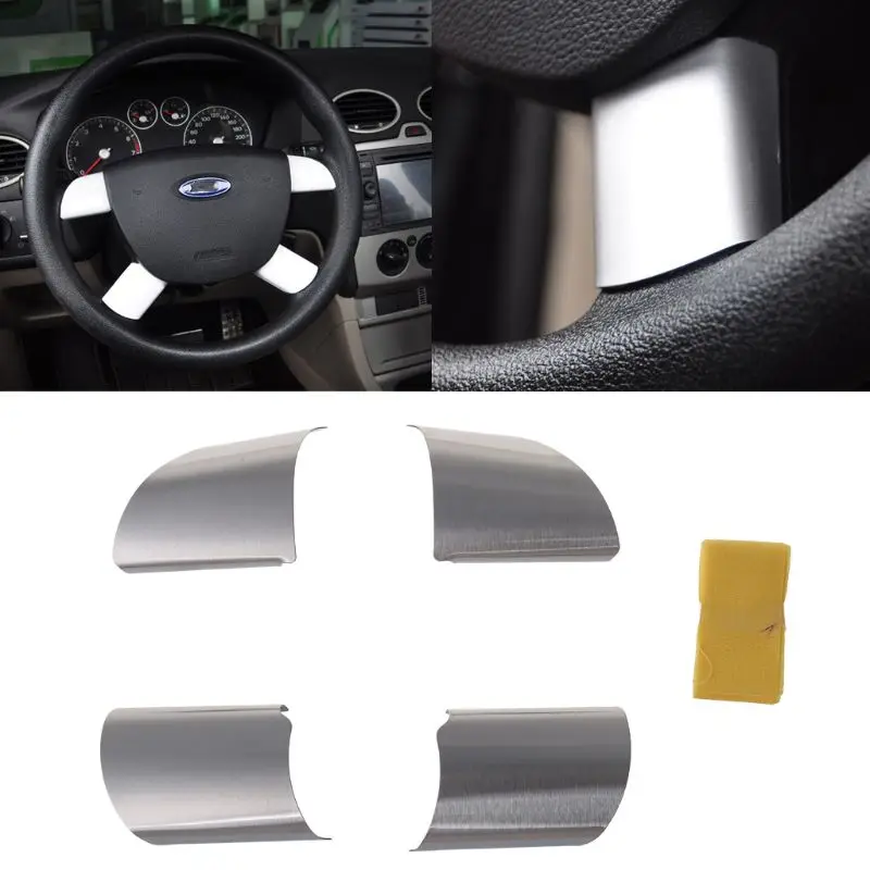 4 шт. чехол рулевого колеса автомобиля из нержавеющей стали для Ford Focus 2 MK2 2005 2013