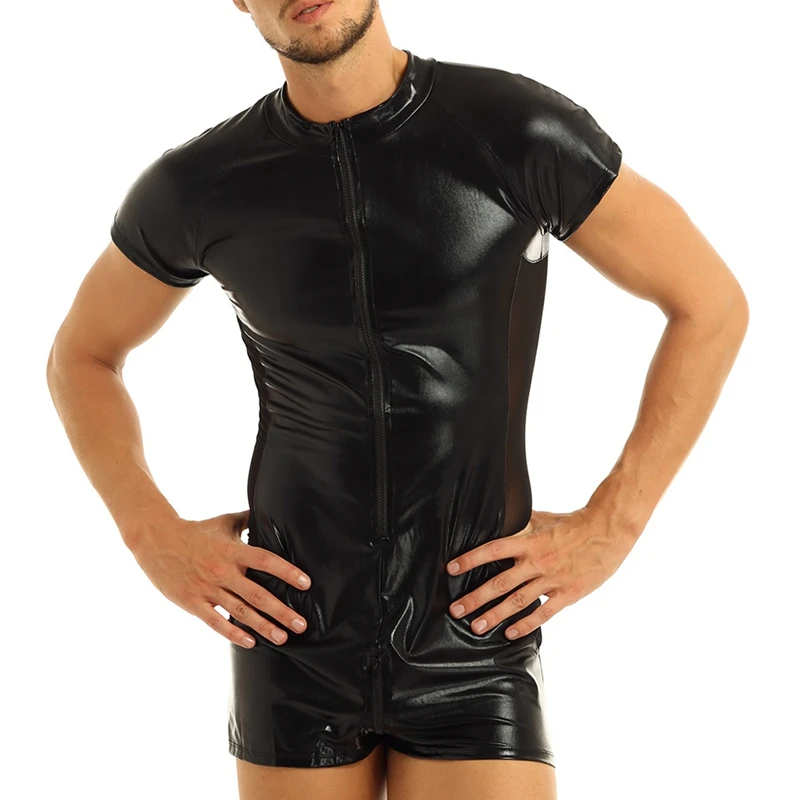 Серии пикантной кожаной обуви с сетки нижнее белье для мужчин латексный боди