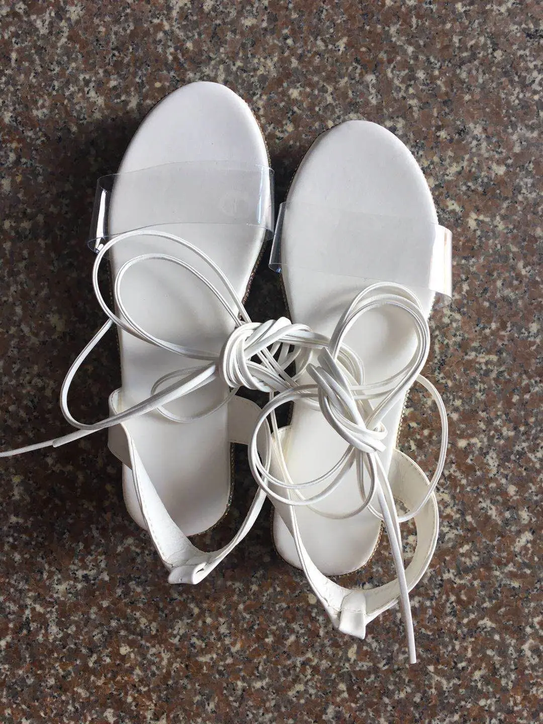 

New clip toe shoes flat shoes cross Roman sandals women's large SANDALS BEACH SHOES