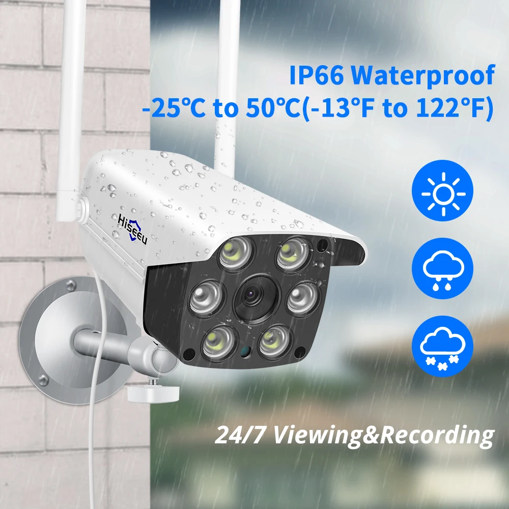 Камера Hiseeu 4 МП Wi Fi IP беспроводная водонепроницаемая ONVIF|Камеры видеонаблюдения| |