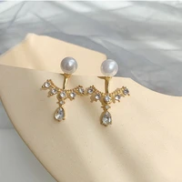 pearl earrings 925 silver classic pearl earring for woman korean fashion jewelry luxury party girl unusual earrings elegant lady