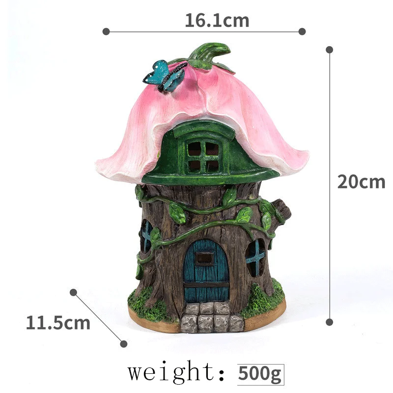 led light multi craft miniature fairy house solar powered outdoor decor led garden light yard walkway decoration led light free global shipping