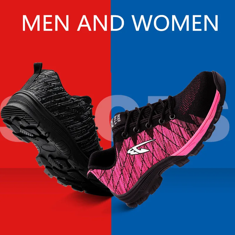 Защитная обувь для мужчин и женщин, легкая дышащая обувь со стальным носком, с защитой от проколов, повседневные кроссовки для активного отд... от AliExpress RU&CIS NEW