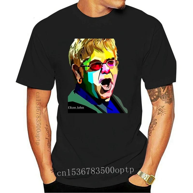 

Новые персонализированные футболки Elton John, цветная дизайнерская художественная рубашка для мужчин, летняя женская уличная одежда