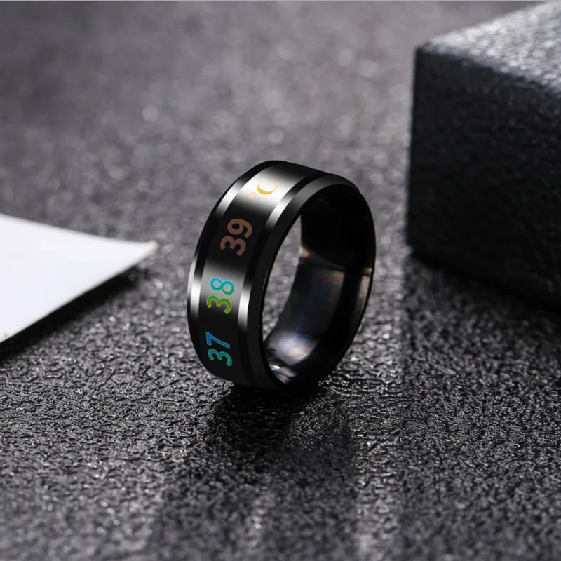 Кольцо для измерения температуры из титановой стали женщин|Кольца| |