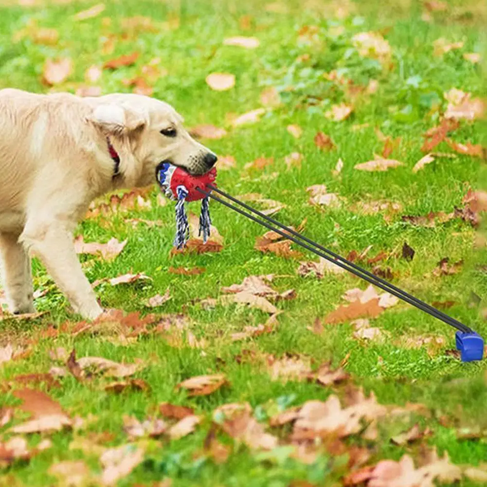 

Pet Rope Ball Outdoor Training Toy Funny Puppy Training Toys Get With Rope Go Pet Chew Carrier Dog Play Ball U4D0
