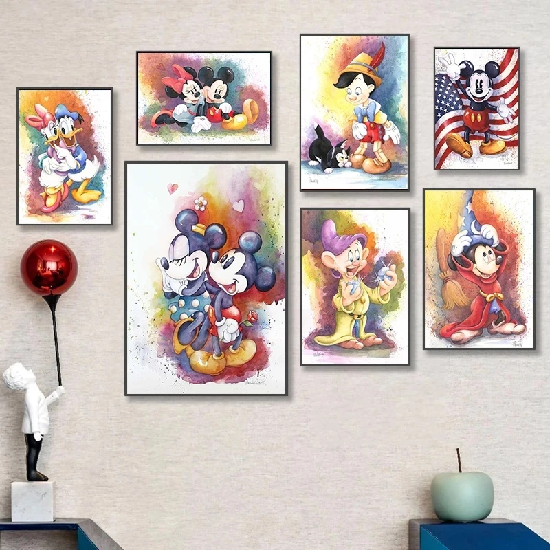 

Disney Home Decorative Mickey Mouse Canvas HD Printed Donald Duck Paintings Modular Pictures Wall Art Poster Artwork No Frame