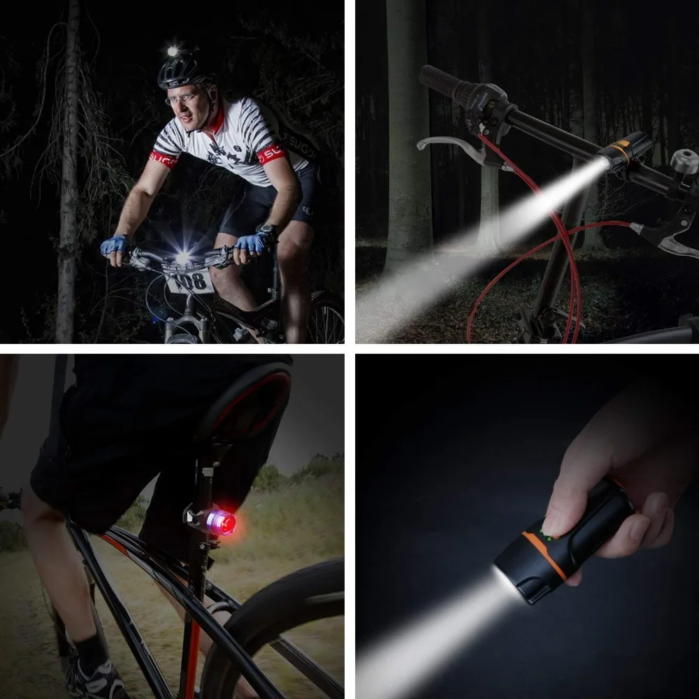 5200 мАч MTB водонепроницаемый велосипедный фонарь перезаряжаемый 6 режимов