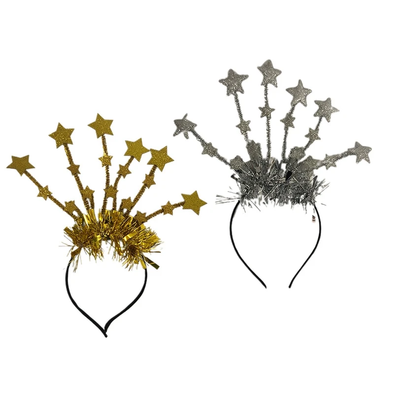 

Повязка на голову с блестками, повязка на голову с блестками и звездами, украшения для новогодвечерние, звезда, мишура