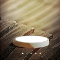 led ceiling light modern nordic colorful round lamp wooden home living room bedroom surface mounted lighting fixture remote
