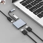 USB C концентратор к HDMI-совместимость для MacBook Proвоздуха Thunderbolt 3 Тип USB C концентратор HDMI Совместимость USB 3,0 Порты и разъёмы USB-C Мощность
