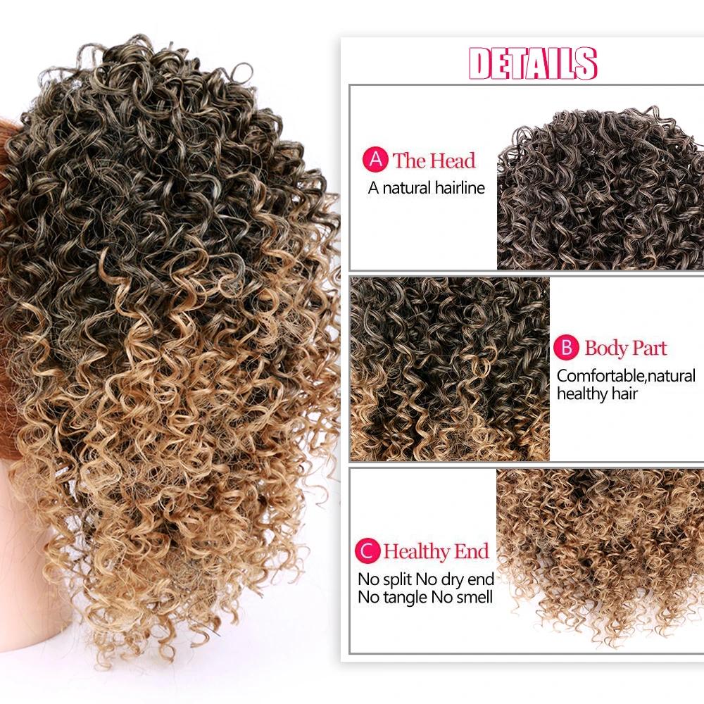 Кудрявые афро кудрявые конский хвост Афро американский короткий обруч